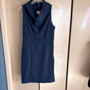 Elegant Navy Blue Sleeveless Dress
